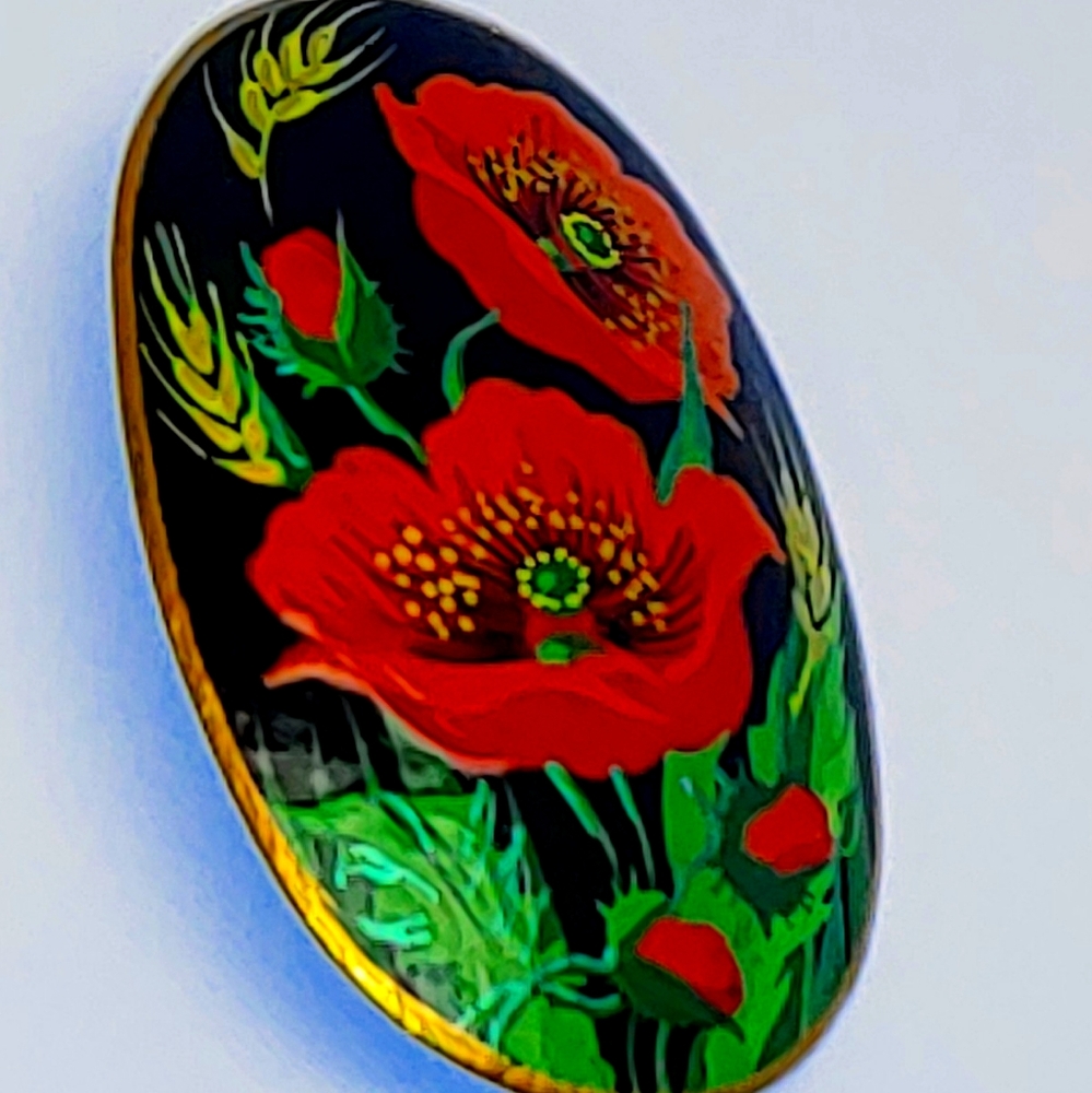 Hand painted Russian Brooch
